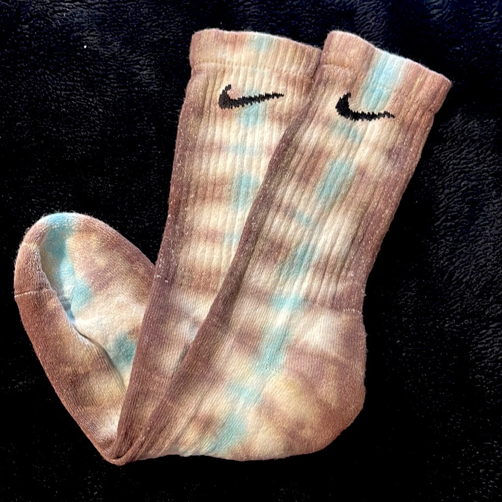 Hand dyed Nike socks